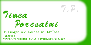 timea porcsalmi business card